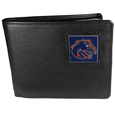 Boise St. Broncos Leather Bi-fold Wallet Packaged in Gift Box